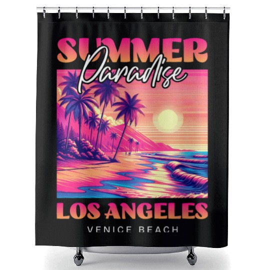 Summer Paradise Los Angeles Venice Beach Shower Curtains