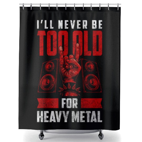 Rock and Roll Music Metalhead Shower Curtains