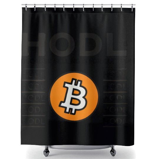 HODL Bitcoin Crypto Design Shower Curtains