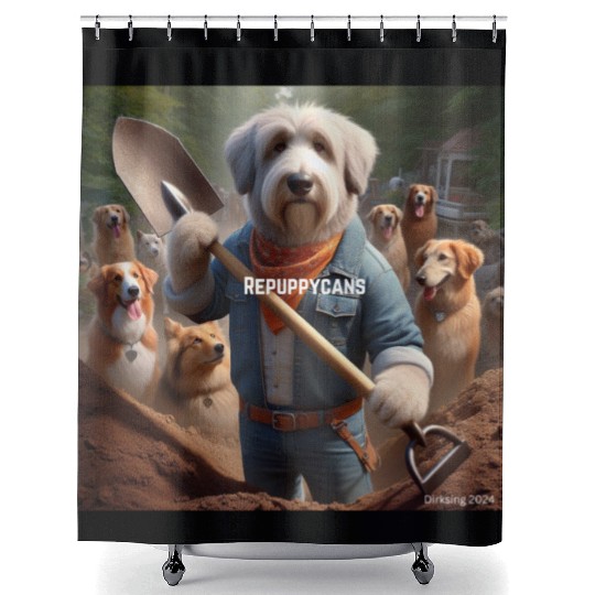 Funny and cute animal or pet Republican Shower Curtains