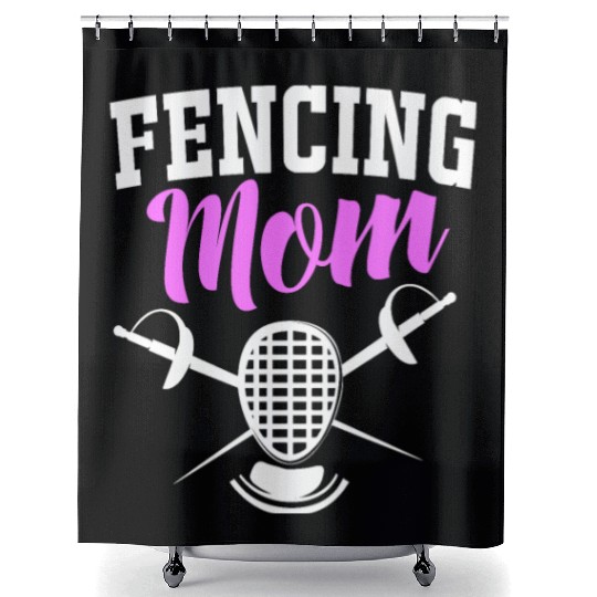 Sword Fighting Fencers Sabre Fencing Mom Shower Curtains