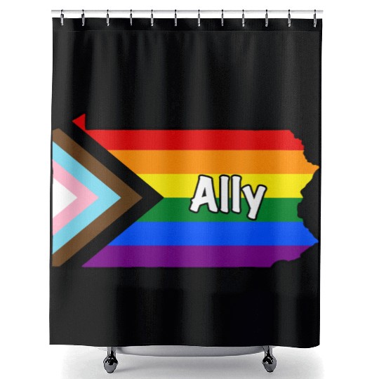 Pennsylvania Pride Ally Progress Flag Shower Curtains