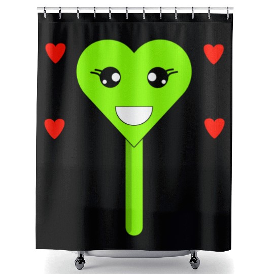 Cuttie Green Lollipop Shower Curtains