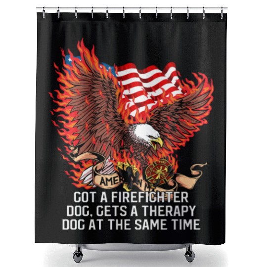 Gets a Firefighter Dog Therapy Dog Fire Department Shower Curtains