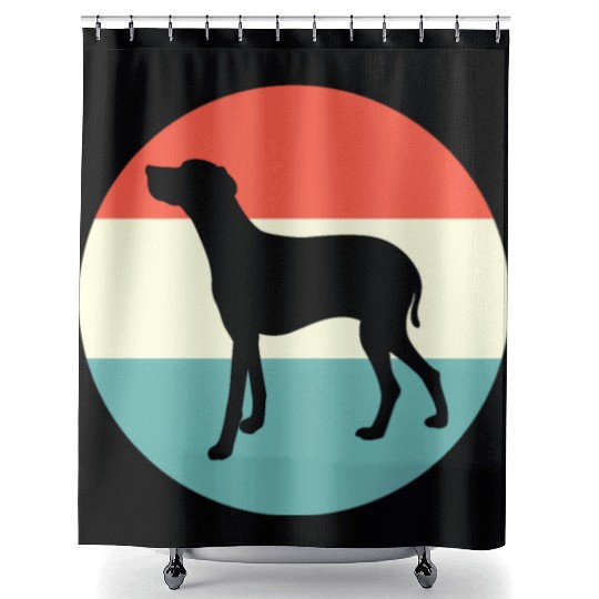 Retro Weimaraner Dog Silhouette Shower Curtains
