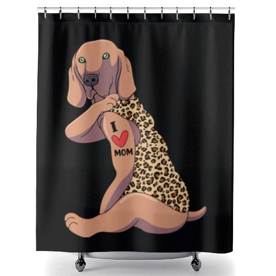Weimaraner Mom Tattoo Dog I Love Mom Dog Shower Curtains