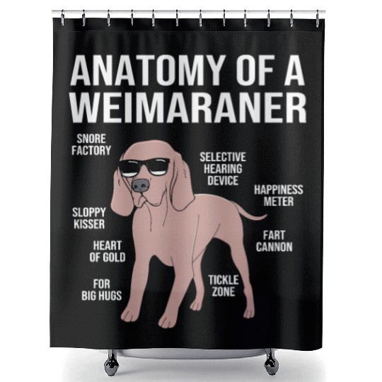 Dog With Sunglasses Anatomy Of A Weimaraner Shower Curtains