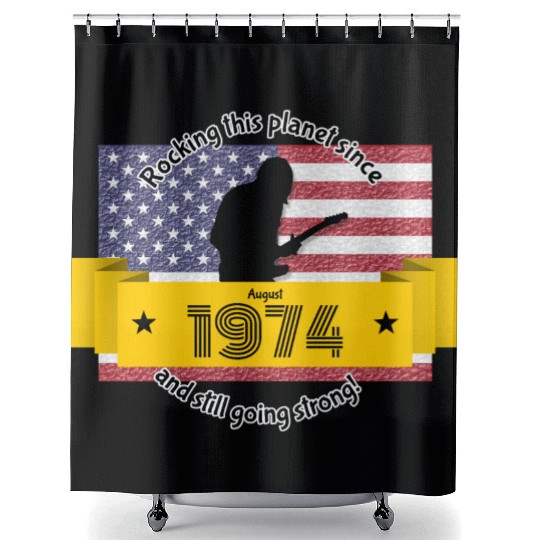 50th birthday Rocking this planet since 08/1974 Shower Curtains