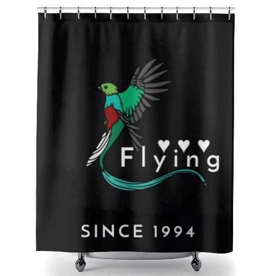 Flying SINCE 1994 Quetzal Bird Shower Curtains