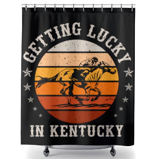 Getting Lucky In Kentucky Horse Racing Shower Curtains