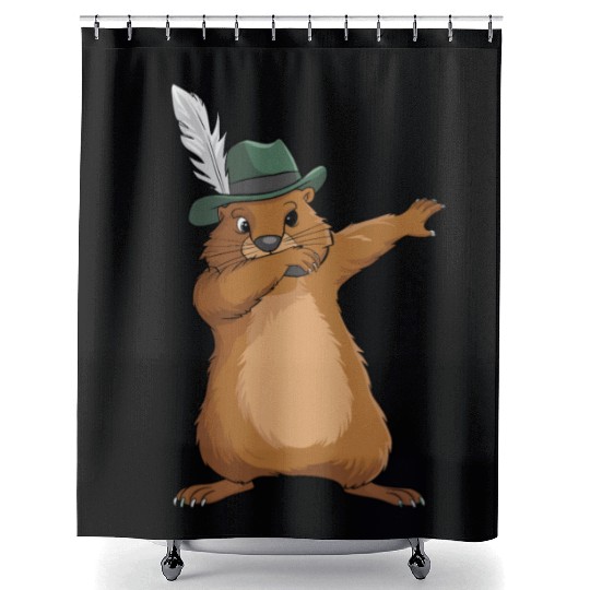Groundhog Marmot for a Marmot lover groundhog fan Shower Curtains