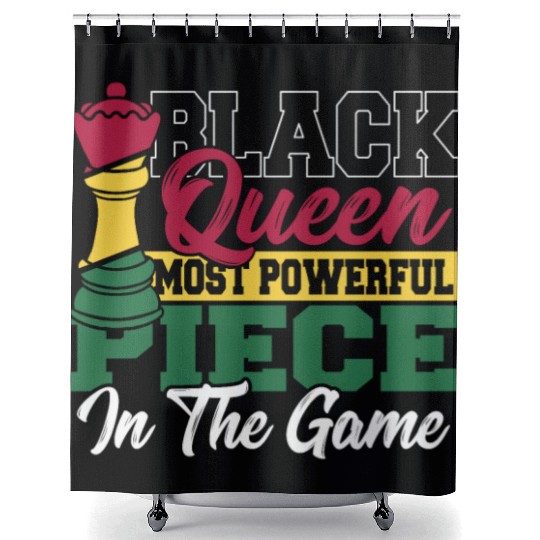 Black Queen Most Powerful Piece African American Shower Curtains