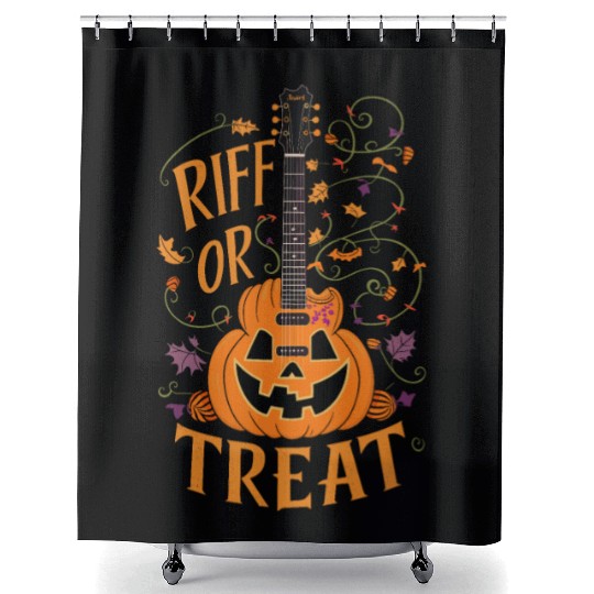 musical pumpkin autumn vibes spooky guitar autumn Shower Curtains