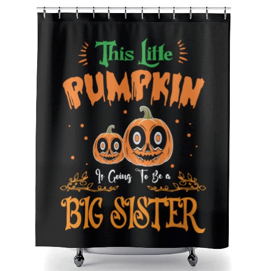 Pumpkin Big Sister Shower Curtains