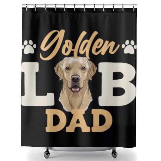 Labrador GOLDEN LAB DAD Labrador Owner Men Shower Curtains