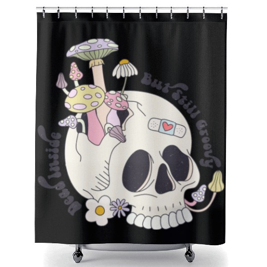 Dead Inside But Still Groovy Shower Curtains