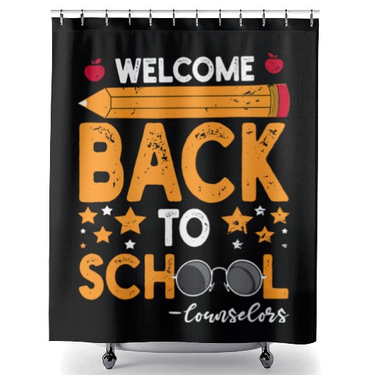 Vintage Back To School Counselors 2024-2025 Glasse Shower Curtains