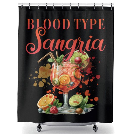 Cocktail Bartender Blood Type Sangria Shower Curtains