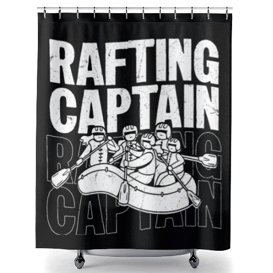 Rafting Captain White Water Wild River Paddling Shower Curtains