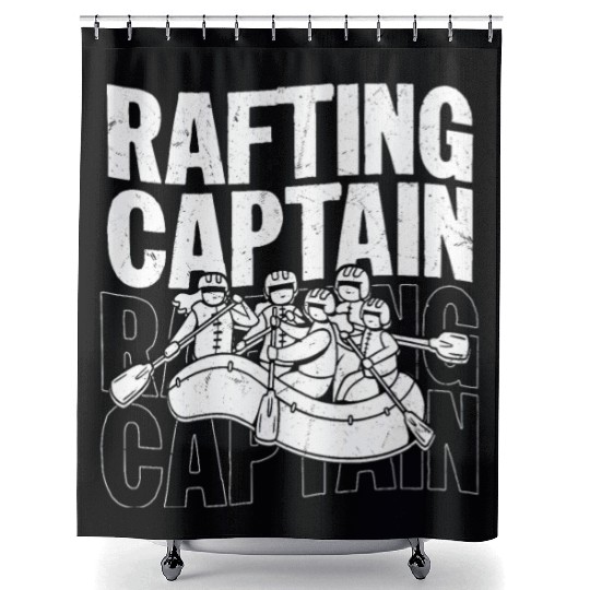 Rafting Captain White Water Wild River Paddling Shower Curtains
