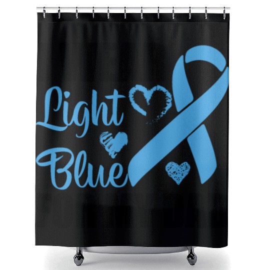 I wear Light Blue for my dad Prostate cancer Shower Curtains