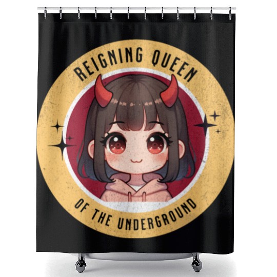 Queen of underground mean girl cute kawaii design Shower Curtains