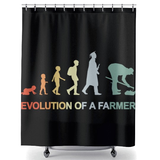 Farmer Kid to Adult Evolution Shower Curtains