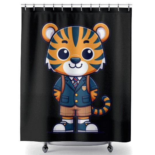 Cute Schoolboy Tiger Shower Curtains