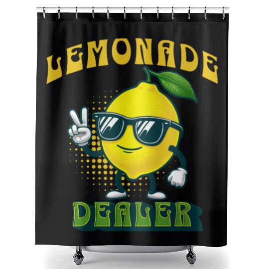 Lemonade Dealer Lemon Juice Stand Store Staff Shower Curtains