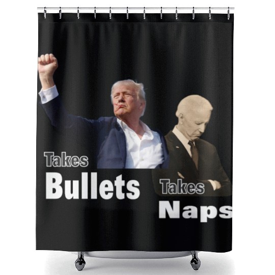 Trump vs Biden - Bullets vs Naps Shower Curtains