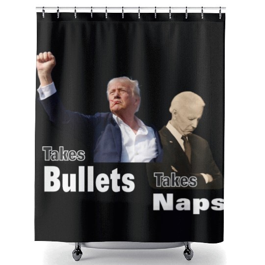 Trump vs Biden - Bullets vs Naps Shower Curtains