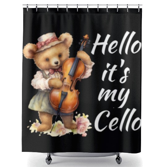 Hello it's my Cello Orchestra Musicians Shower Curtains