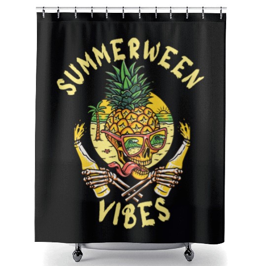 Summer and Halloween atmosphere - fun design Shower Curtains