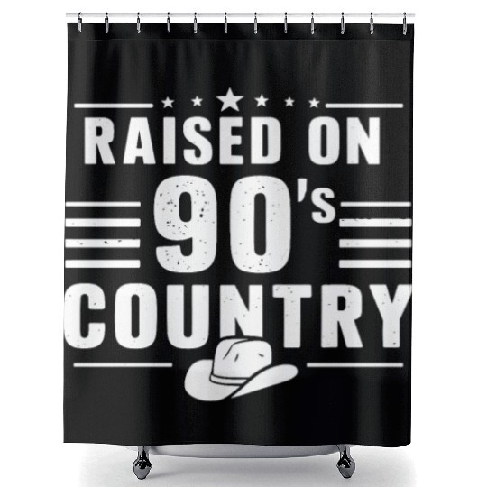 Raised On 90's Country Music Nostalgia Shower Curtains