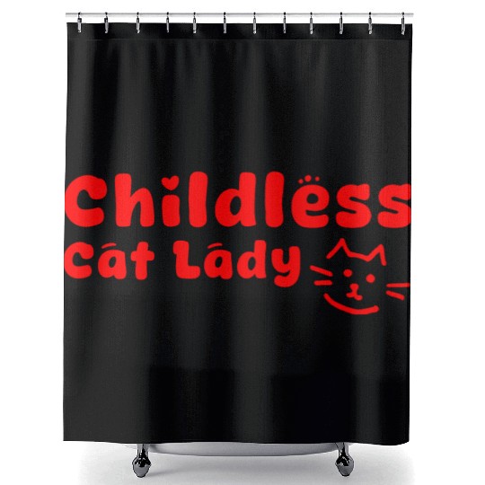 childless cat lady Shower Curtains
