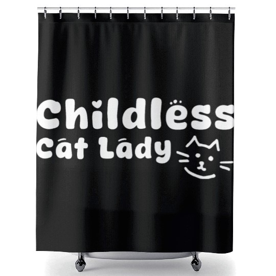 childless cat lady Shower Curtains