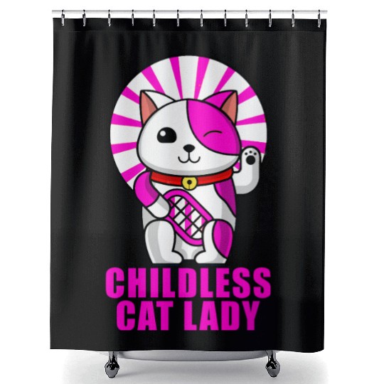 Childless Cat Lady Shower Curtains
