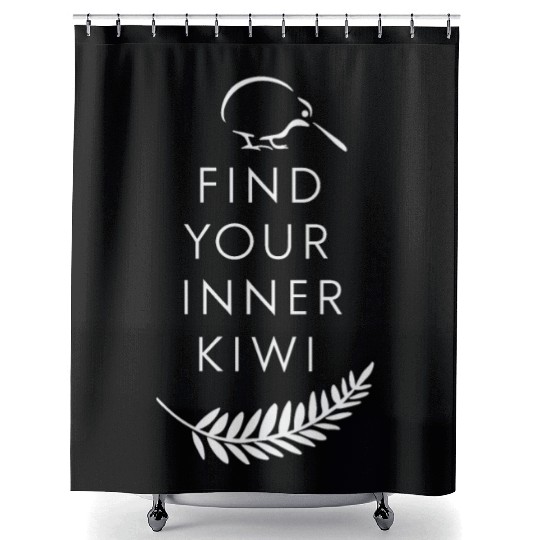 Find Your Inner Kiwi New Zealand Souvenir Shower Curtains