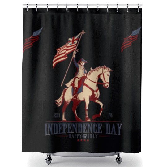 tism, USA culture, a horse, and George Washington: Shower Curtains