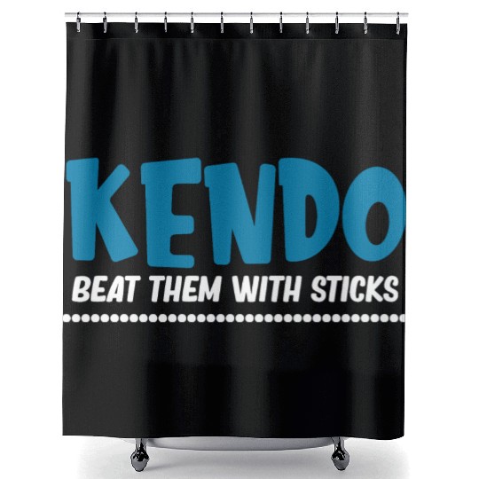 Kendo Beat Them With Sticks Ninjutsu Fencing Shower Curtains
