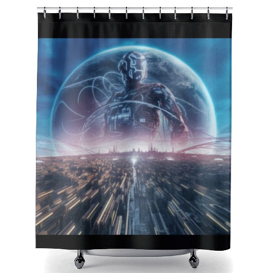 Future Vision - AI Adventure Smarter Life Shower Curtains