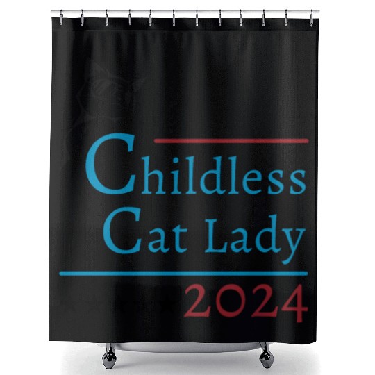 "Childless Cat Lady" Kamala Harris 2024 Shower Curtains