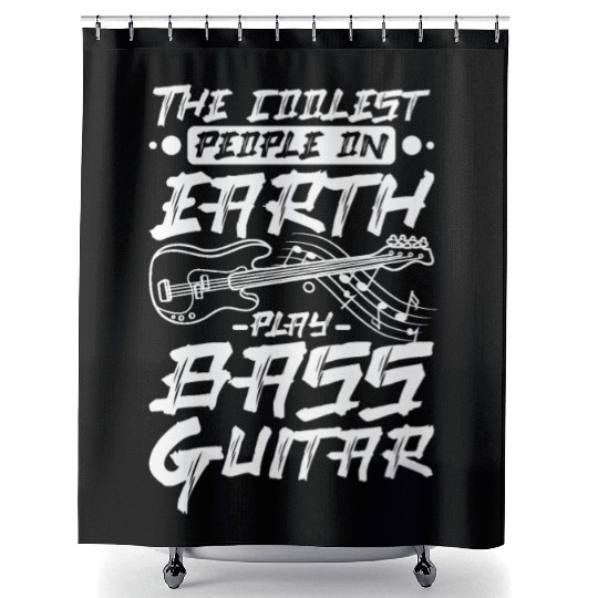 The coolest people on earth play bass guitar Shower Curtains