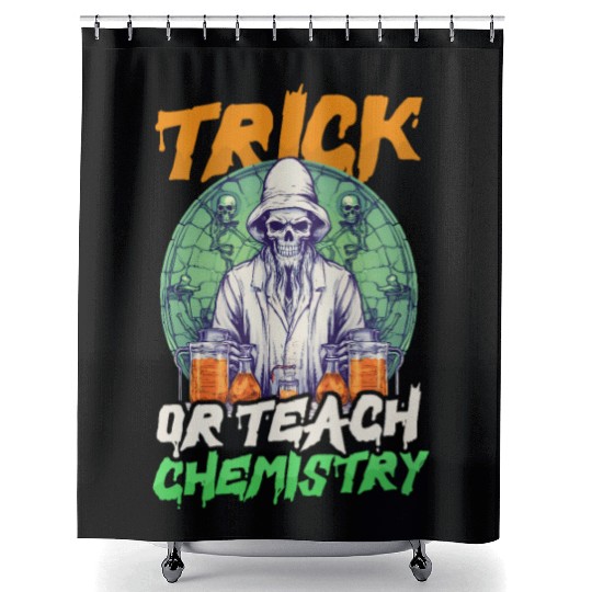 Halloween Chemistry Teacher Trick Or Treat Chemist Shower Curtains