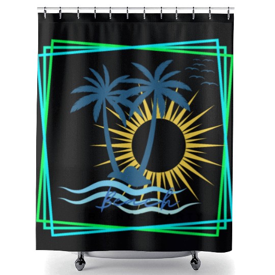 Beach Friends Party: Sun, Fun, and Good Times. Shower Curtains