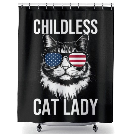 Childless Cat Lady Shower Curtains