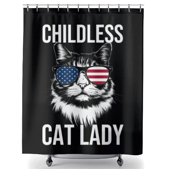 Childless Cat Lady Shower Curtains