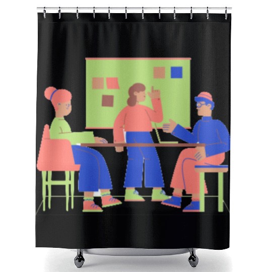 Flat Clean Casual Work & Company Life Shower Curtains
