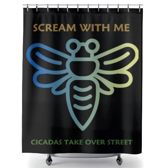 Wildlife Animal Lover Gift Fascinating Cicada-Art Shower Curtains