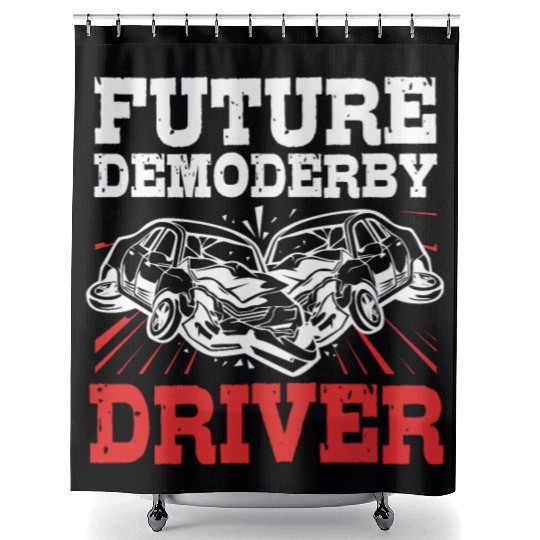 Demolition Derby Race Car Future Demo Derby Driver Shower Curtains